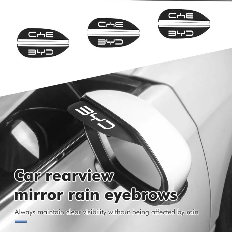 2PCS Car Rearview Mirror Rain Eyebrow Sun Visor Protector For BYD Seal Sealion 7 Atto 3 Dolphin Song Plus Han Tang Car Exterior