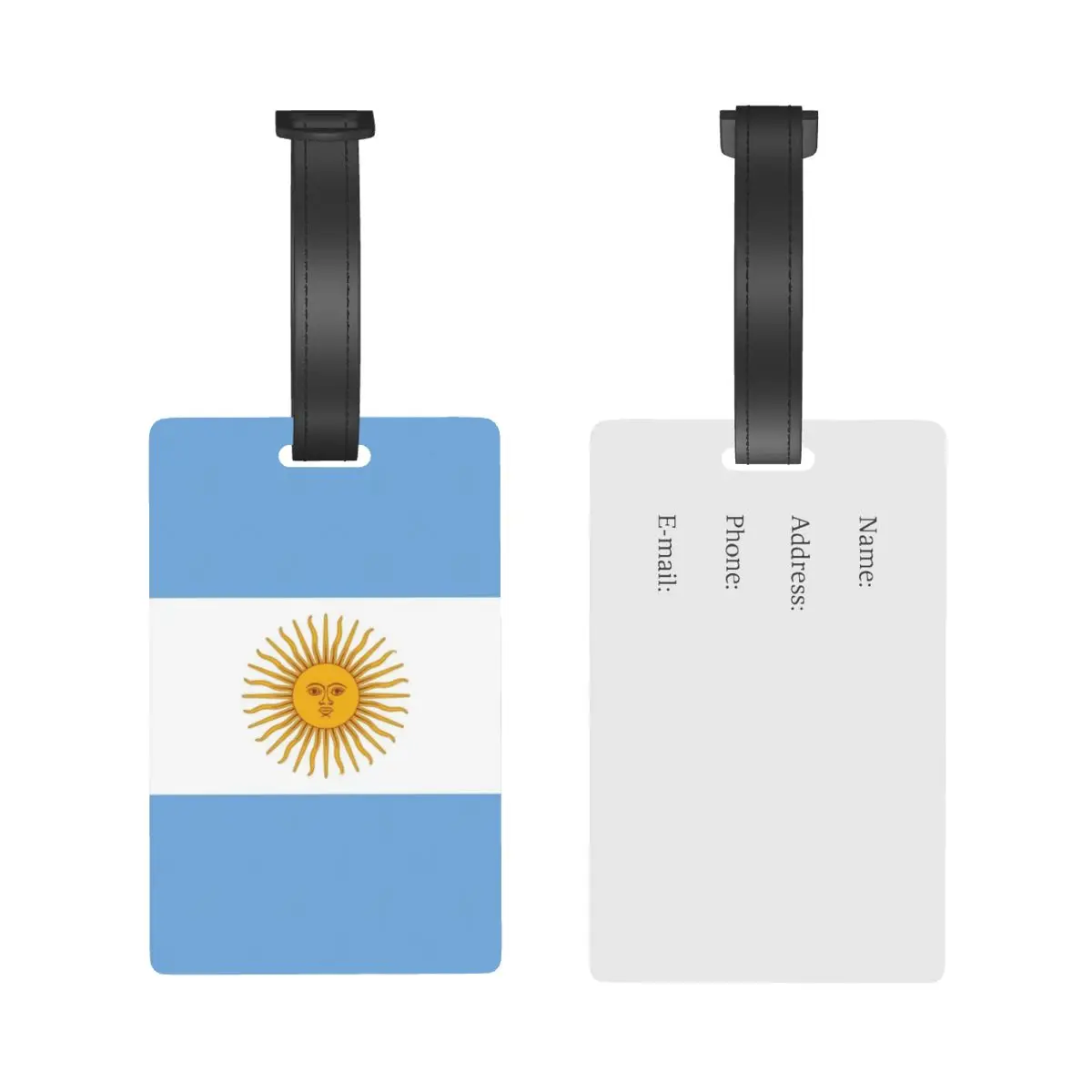 Flag Of Argentina Luggage Tags Suitcase Accessories Travel PVC Cute Baggage Boarding Tag Portable Label Holder ID Name Address