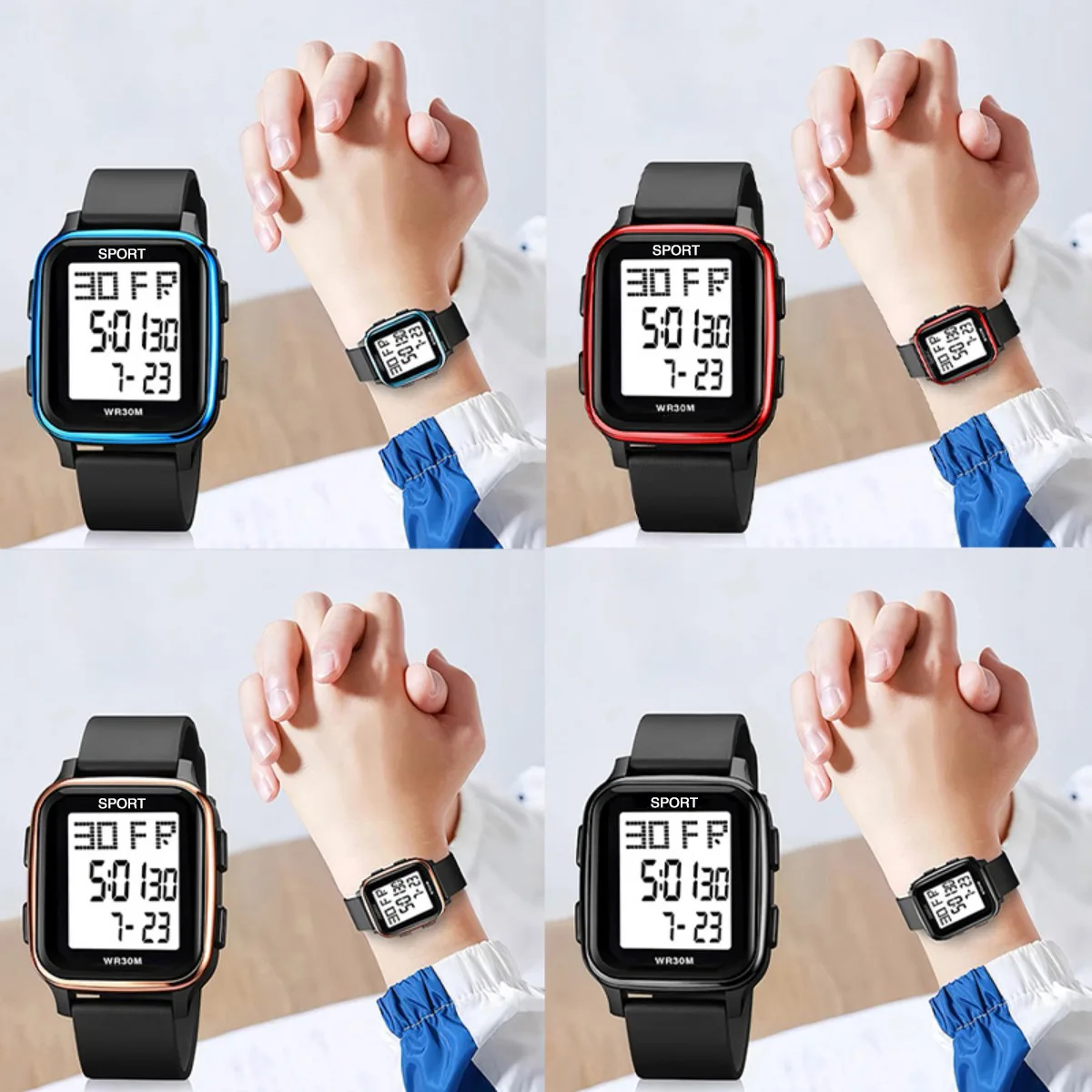 جديد عصري طالب الرياضة في الهواء الطلق الموقت الإلكترونية متعددة الوظائف ووتش مزيج نمط شعبية طالب التبعي #3