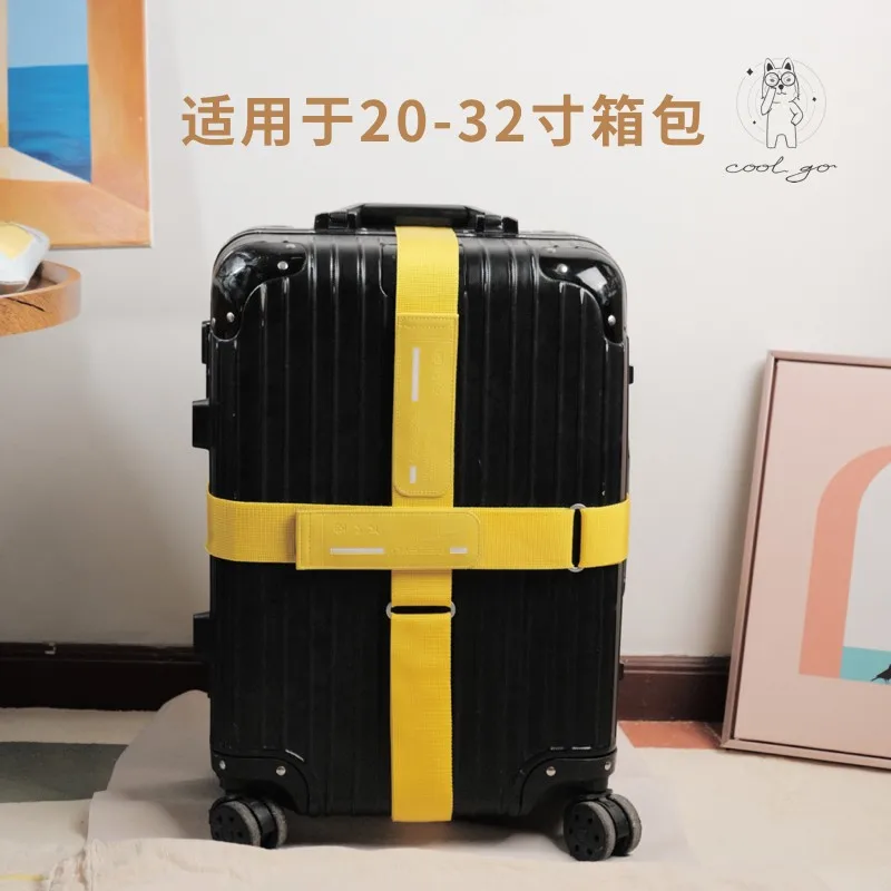 

Velcro Suitcase Strap Leather Case Cross Packing Strap Travel Trolley Checked Explosion Reinforced Strapping Strap