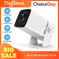 ThundeaL 4K Proyector Full HD FHD TD80W Android WiFi 3D Cine en casa TD80 Proyector de haz portátil Reunión Video Película PK HY320