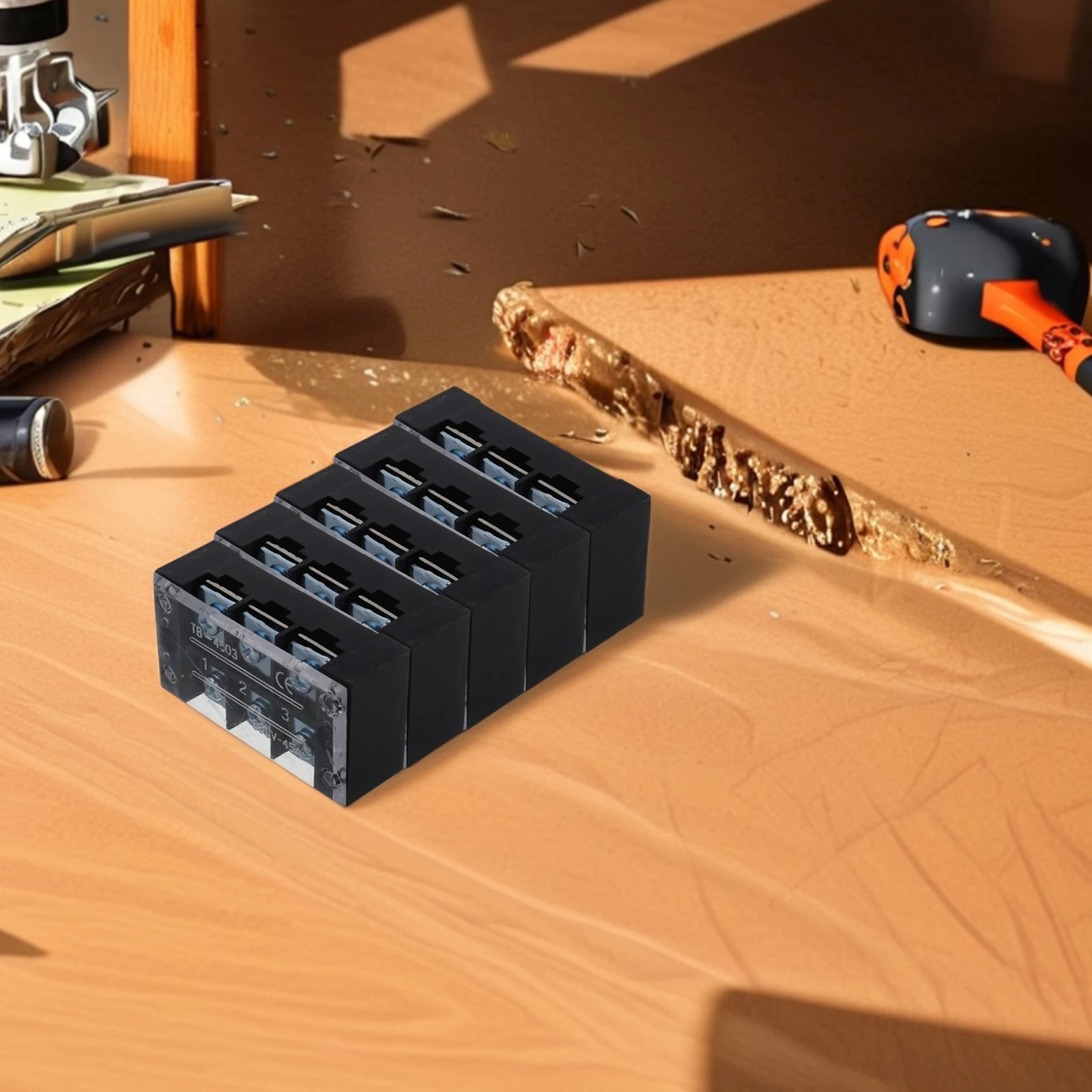 

5pcs Butt Type Junction Box Terminal Block Copper Screw Connector Wire Organizer Strip Cable Adapter Board Universal Ground