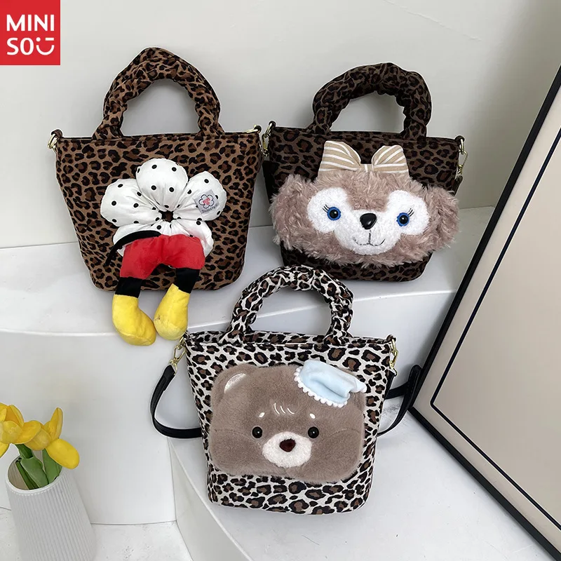 

Miniso 2200, осенняя сумка через плечо с Микки Маусом, милый кошелек с медведем под мышками, модная женская сумка через плечо