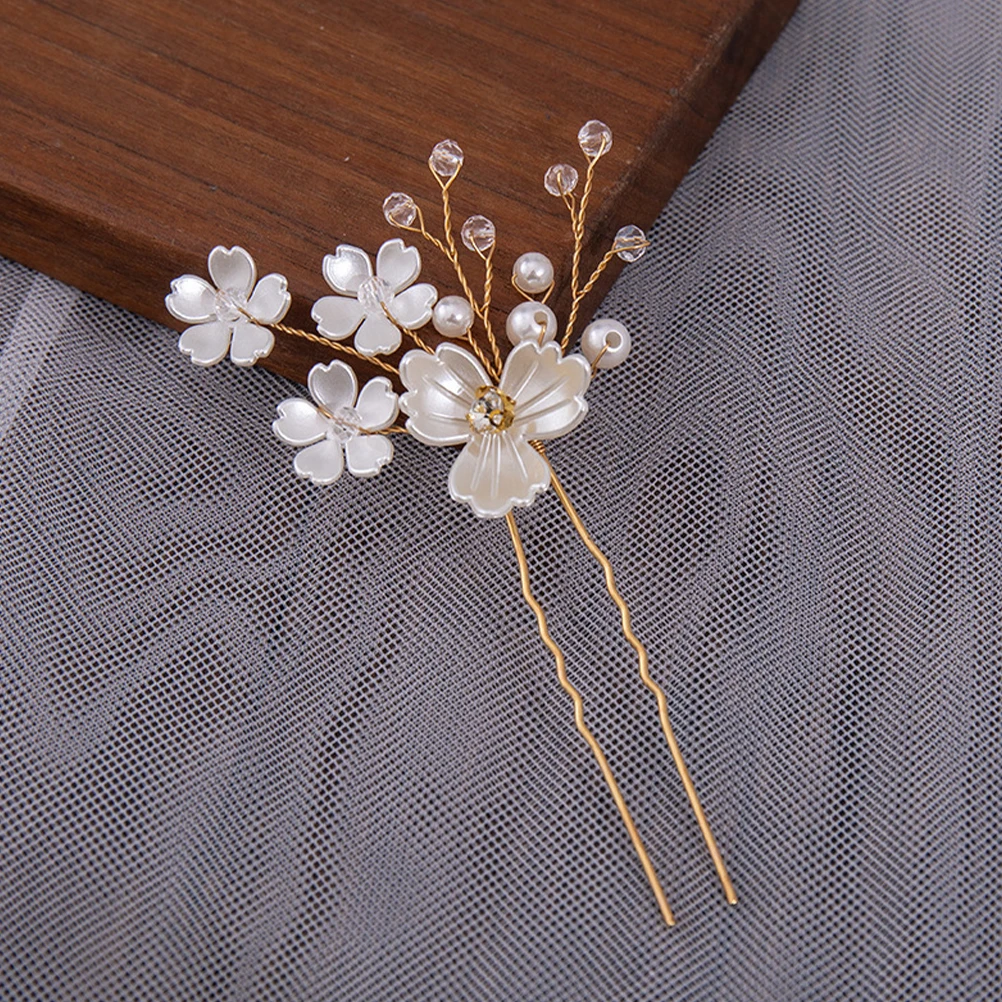 

Pearl Flower Hairpin Stick Accessories for Women Bridal Pins Decoration Wedding Girls Hair Bun Long Hair Hairstyling Tool