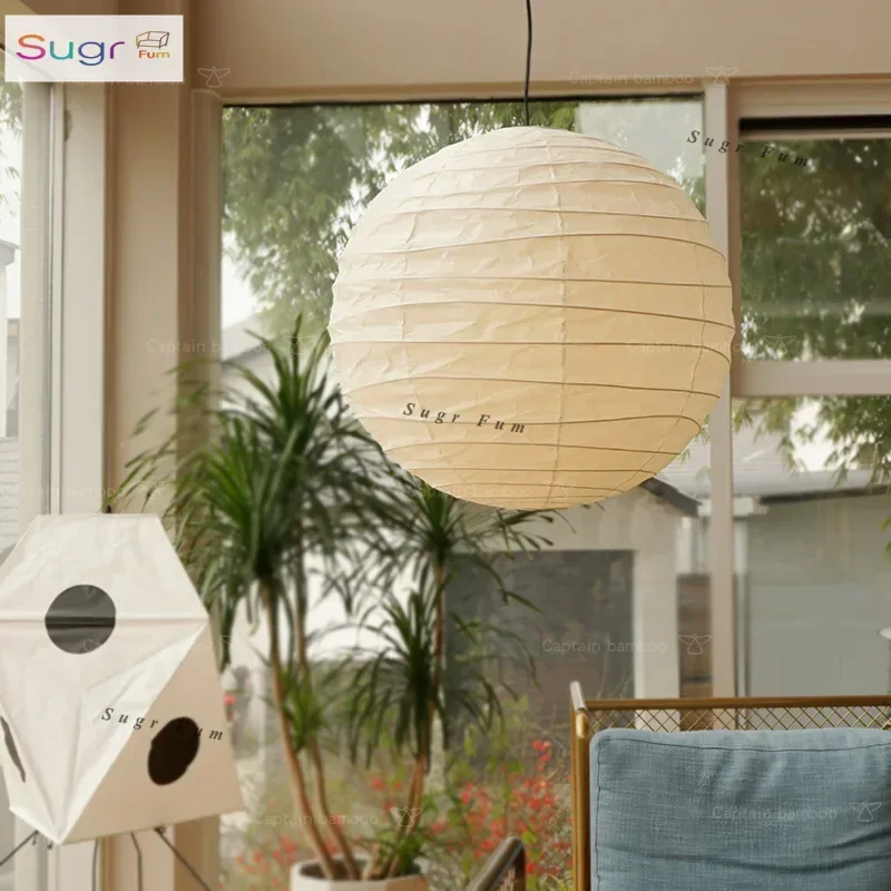 

Isamu Noguchi Paper Lamp 55D Coincidentally Japanese-style Wabi Sandy Wind Nordic Bedroom Homestay Ambience Chandelier