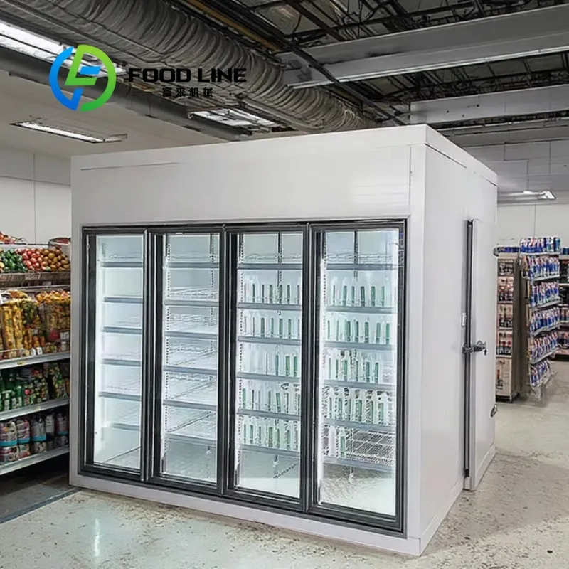 Commercial Glass Door Display Chiller Room Moisture-Proof Internal Cabinet Prevents Beverage Packaging Box From Getting Damp