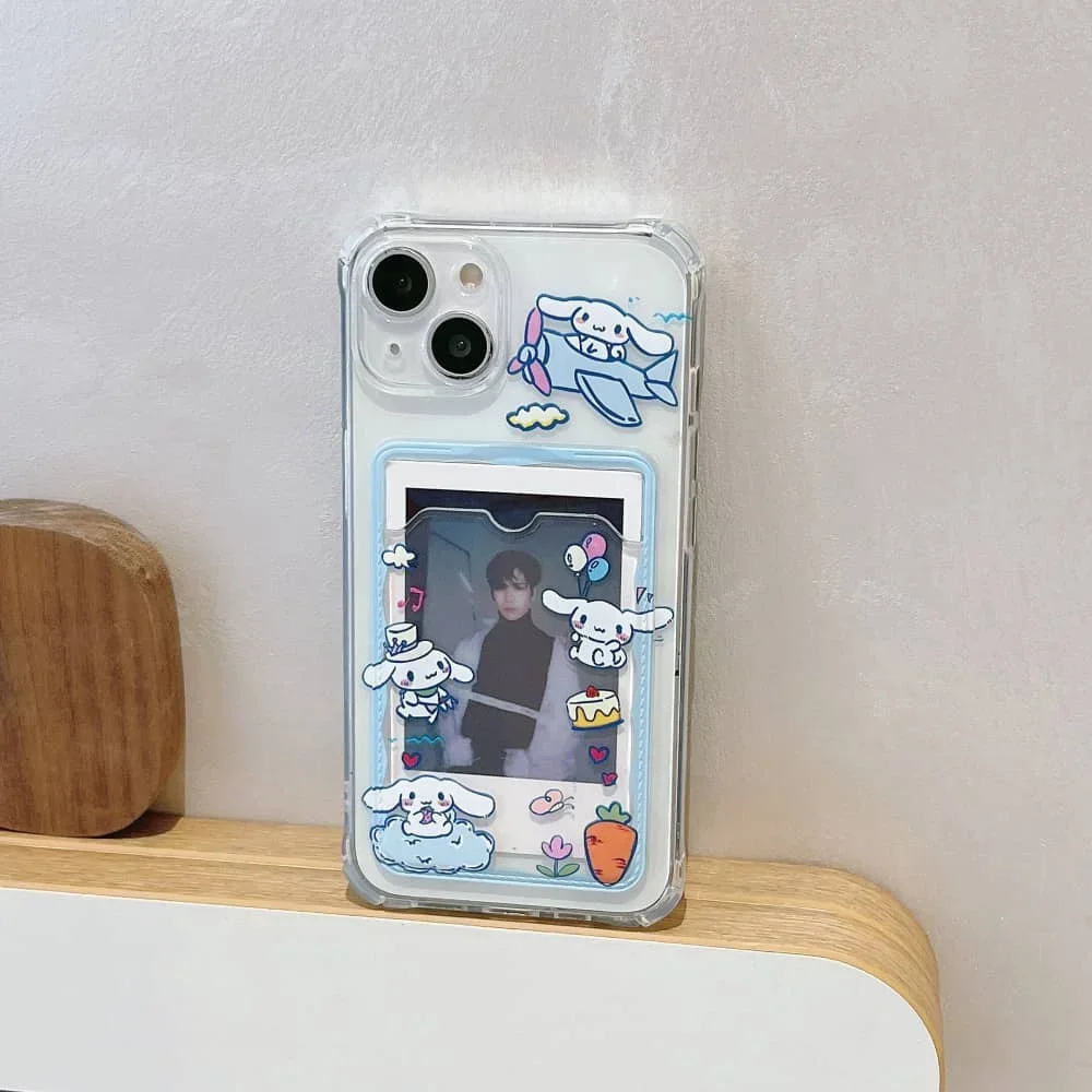 Cute Cartoon Anime Role Cinnamon Phone Case for IPhone 11 12 13 14 15 Pro Max X XR XS 7 8 Plus Soft Tpu Wallet Cover Card Holder