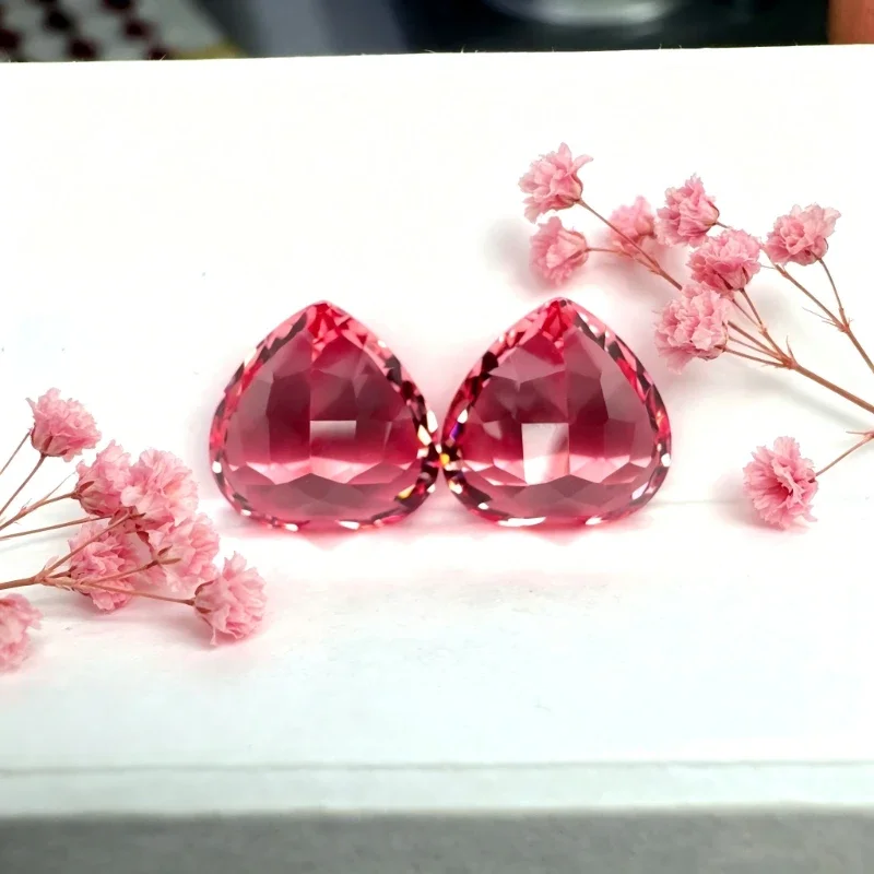 abLaboratory Production Padparadscha Red Lotus Color Heart Shape Available Certificate