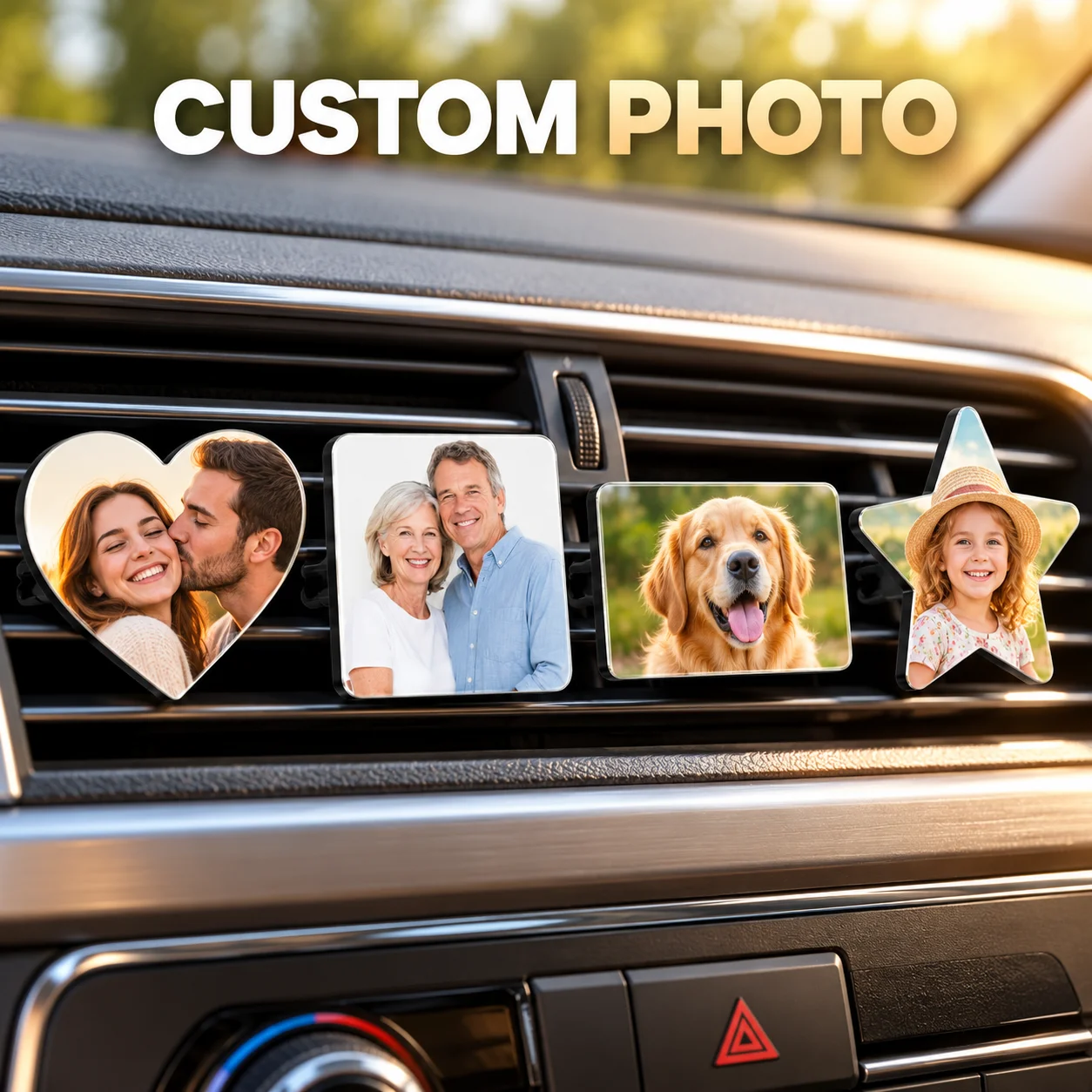 Adorno personalizado para rejilla de ventilación de coche, con diseño a medida, para la salida de aire del vehículo. Accesorio para el interior del coche, fabricado con un panel de 3 mm de grosor, de calidad superior.