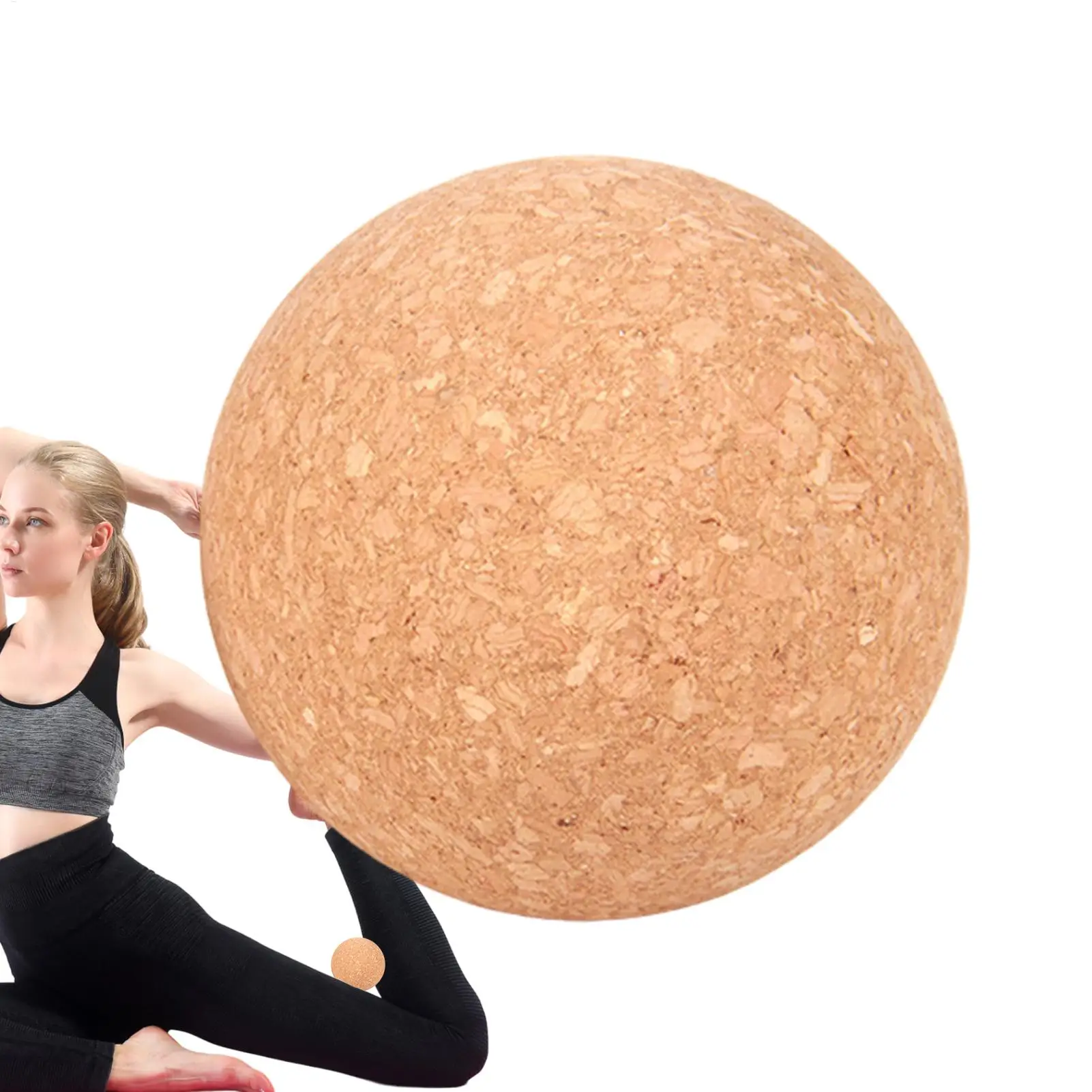 Bola de massagem de cortiça leve para relaxamento muscular, massageador de tecido profundo, exercícios, yoga, pilates, alongamento, equilíbrio, estabilidade do núcleo