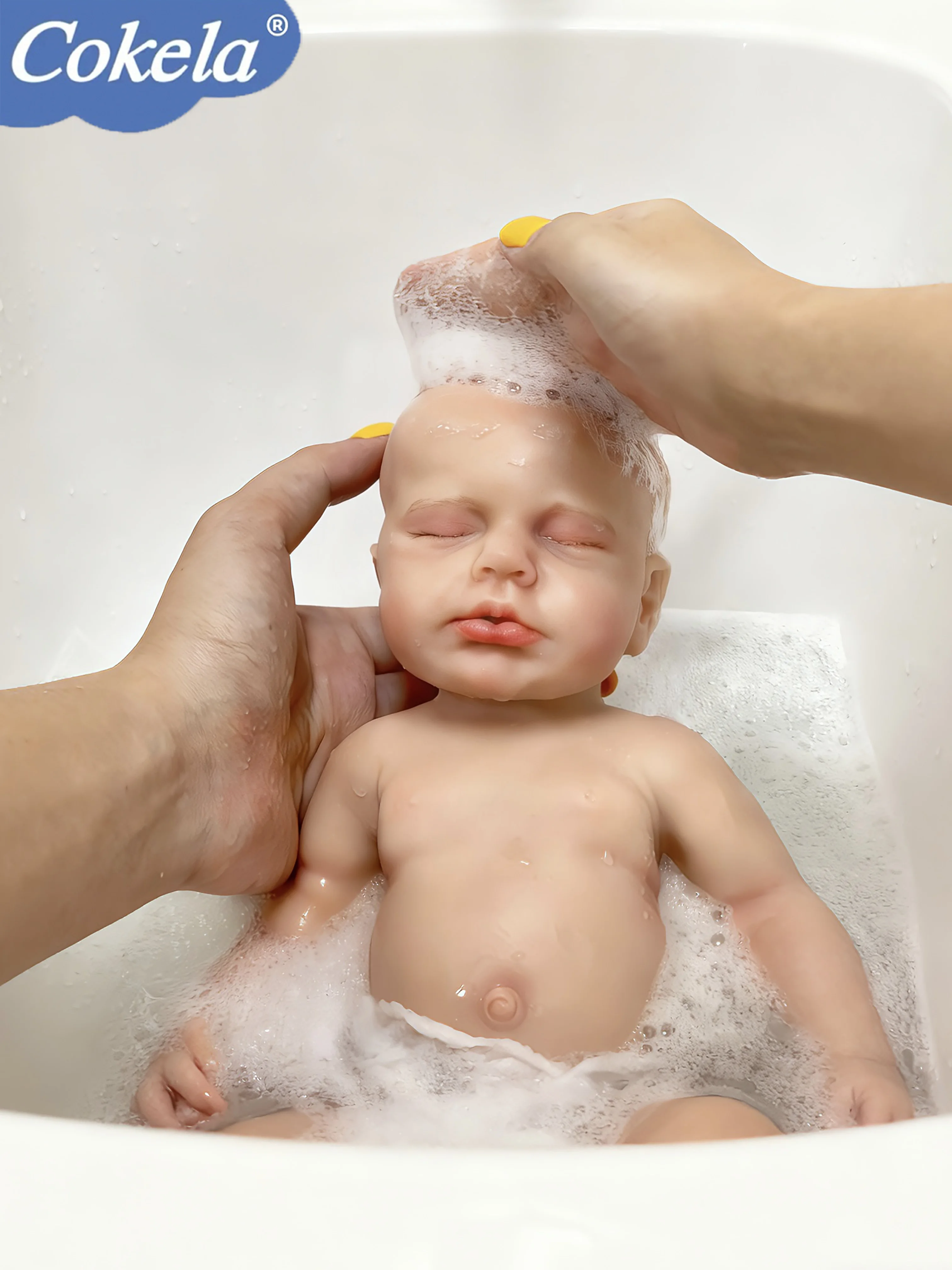 Cokela Muñeca bebé Reborn realista de tamaño pequeño, elástica, flexible, súper suave, de silicona sólida, 12 pulgadas