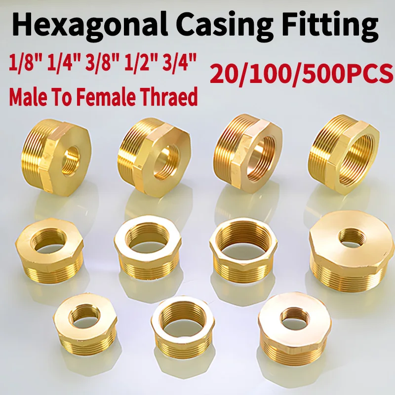 

Brass Hex Bushing Reducer Pipe Fitting, F To M Threaded, 1/8" 1/4" 3/8" 1/2" 3/4" , for Copper Water Gas Adapter Coupler