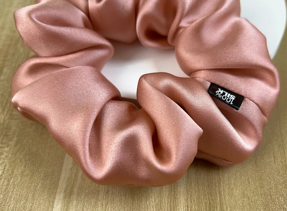 Haargummis aus 100 % Maulbeerseide, elastisches Gummiband, Haargummis, große große Gummiseile, Pferdeschwanzhalter für Frauen und Mädchen, 19 Momme – Detail 21