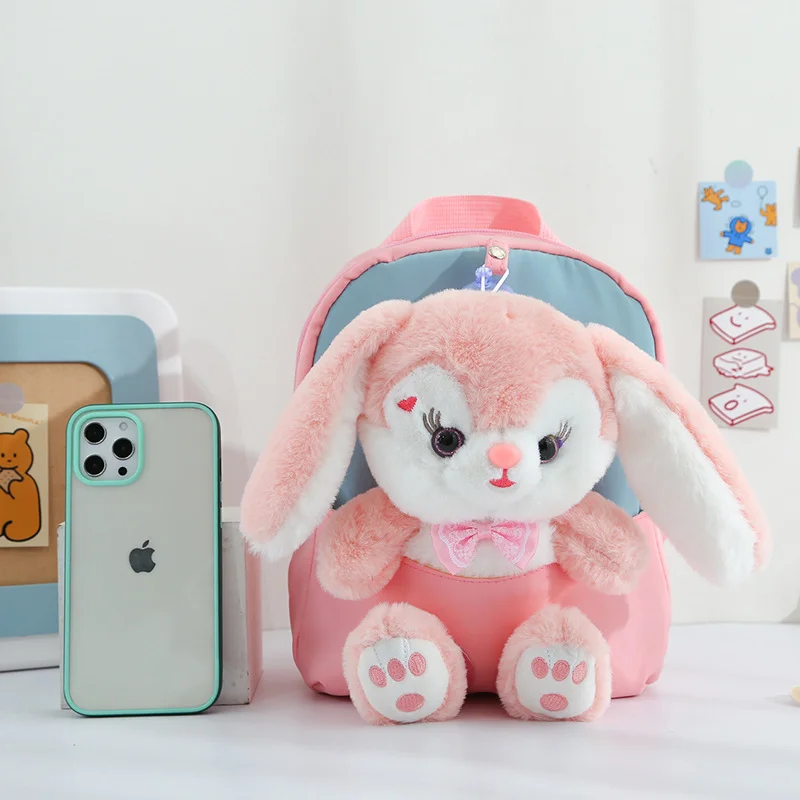 Sac à dos personnalisé pour enfants, sac à dos personnalisé pour filles, sac en peluche avec votre nom personnalisé, poupée douce lapin