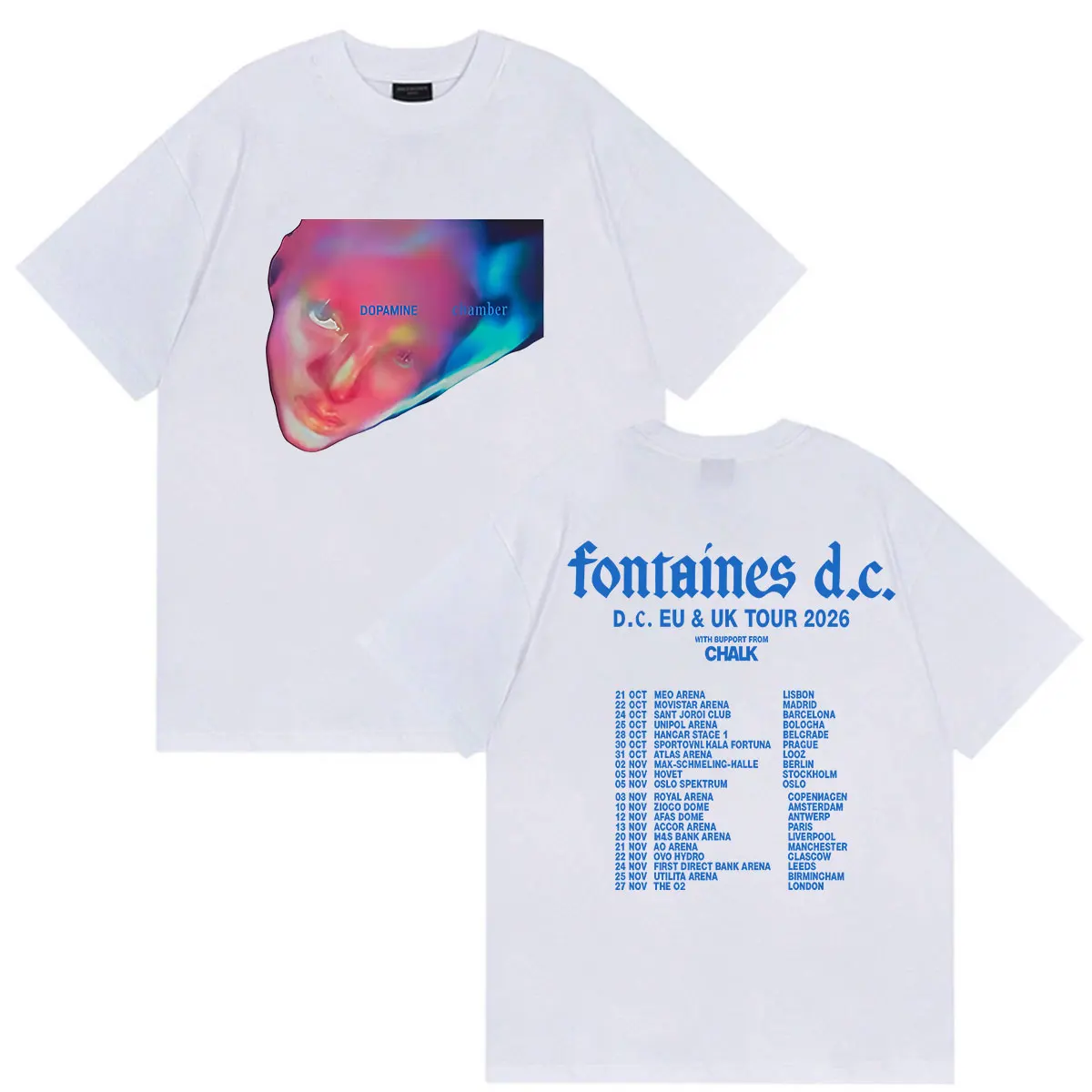 Rock Band Fontaines D.C. DOPAMINE Chamber Tour 2026 Graphic T Shirts Men's Clothing Fashion Vintage Oversized Cotton T-shirts