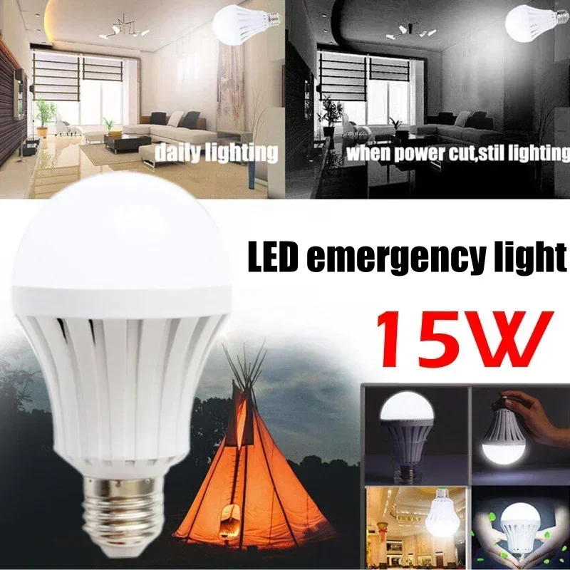 Led E27 Emergency Light LED Bulb E27 Led Lamp 5/7/9/12W Rechargeable Battery Lighting Lamp for Outdoor Lighting Flashligh