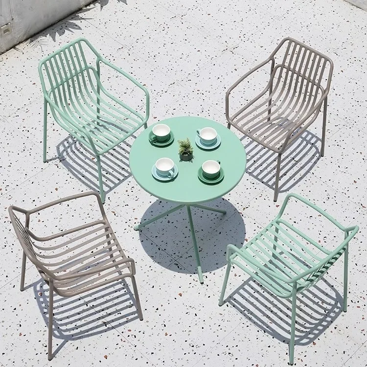 طاولة مستديرة صغيرة مقاومة للماء وواقية من الشمس لحديقة الفيلا #2