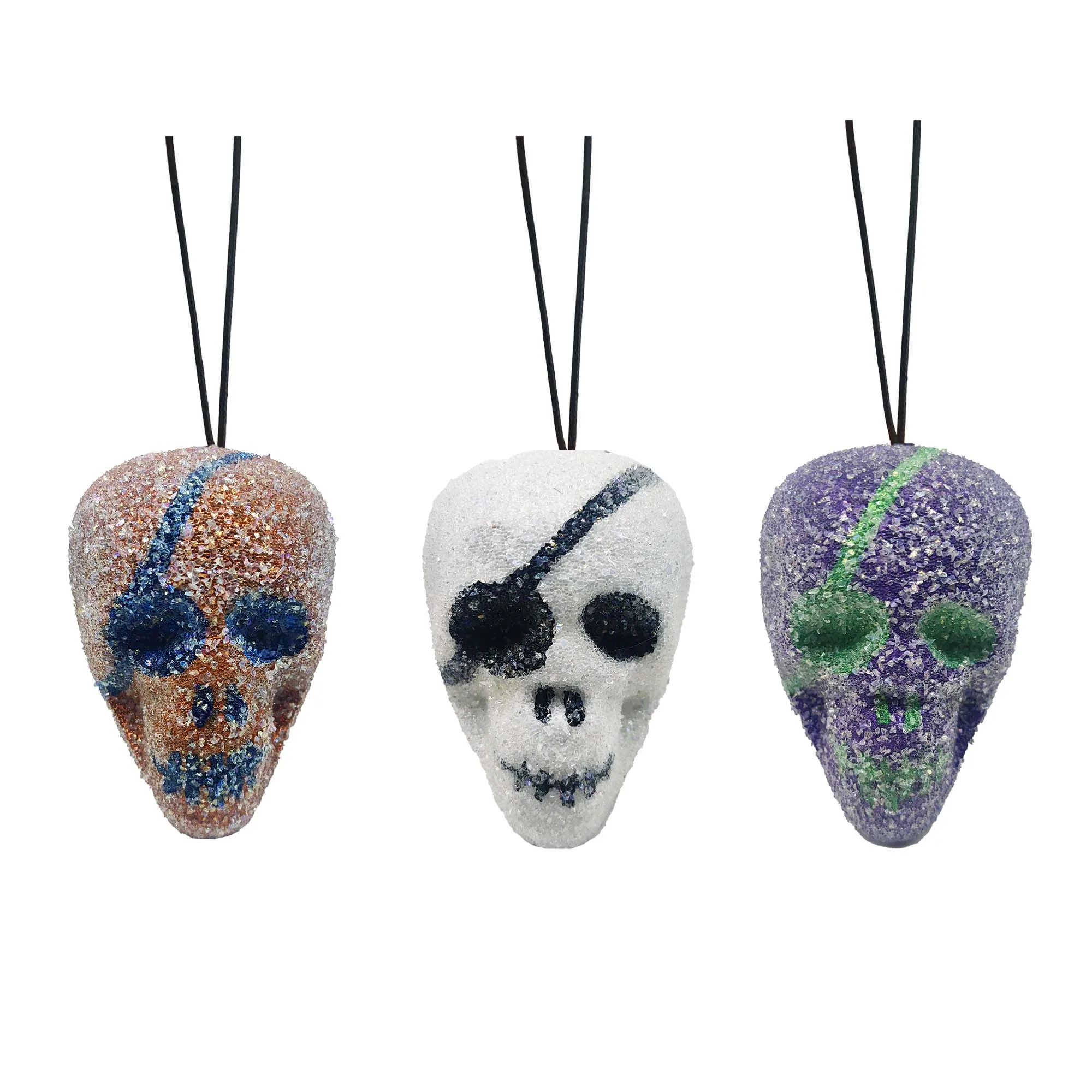 3-teilige Totenkopf-Hängeornamente zum Tag der Toten für Halloween, Zuhause, Spukhaus, Tag der Toten, Partydekoration