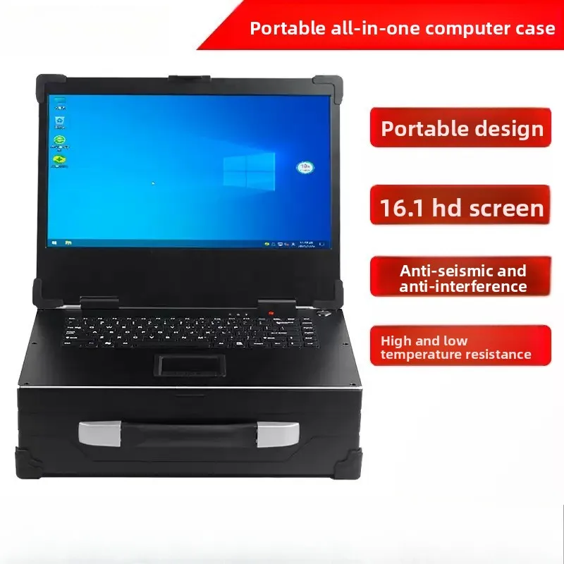 16.1 Inch Portable All-in-One Industrial Notebook Built-in Keyboard Touch Mouse  Case Monitor For Server Field Debugging Control