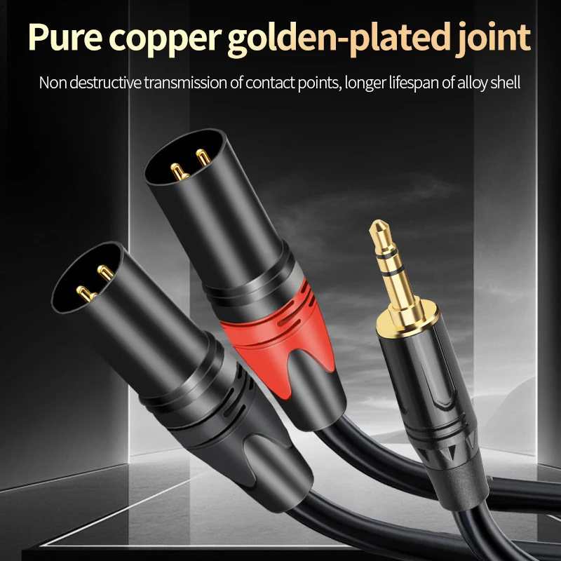 AUX 3.5mm to 2 XLR Male Female 3.5 Audio Cable 3Pin XLR for Microphone Speaker Amplifier Sound Cannon Balanced Analog Audio Cord