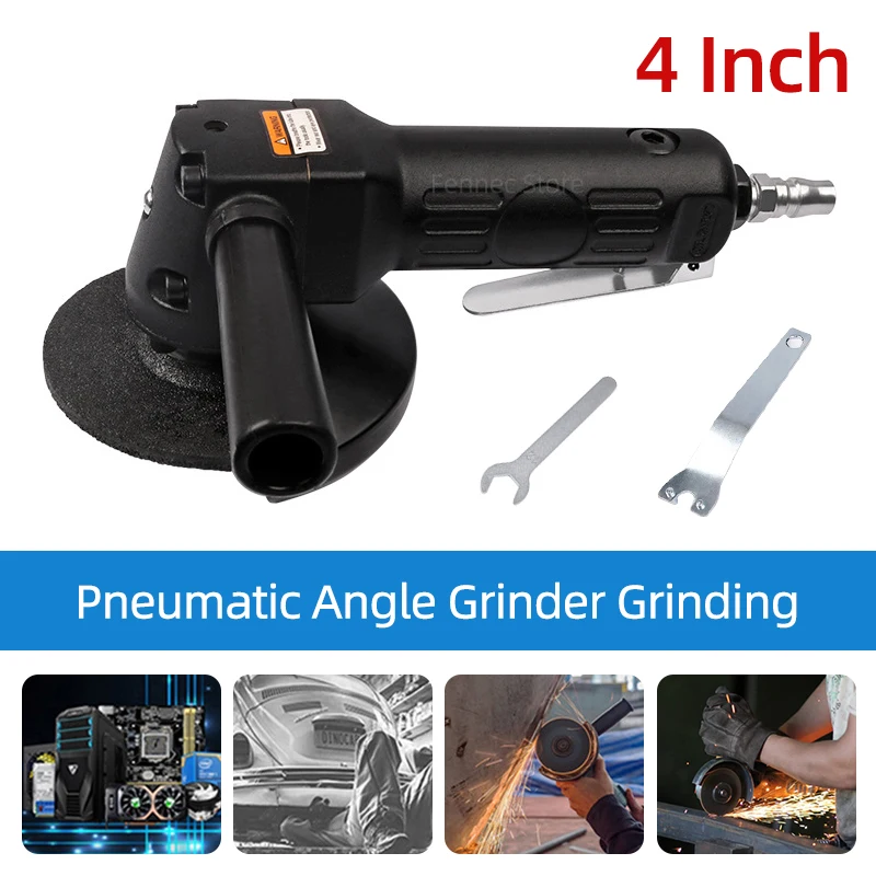 

Pneumatic Angle Grinder with 4 Inch Grinding Wheel Polishing Machine Cutting Grinder Professional Angle Grinder for Metal Wood