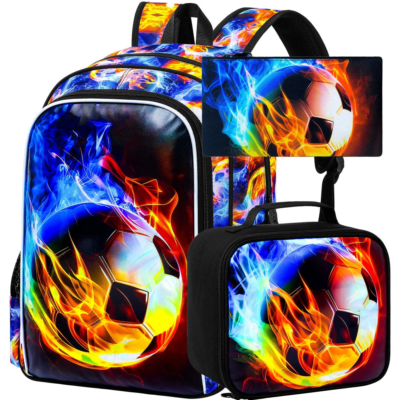 3pcs-cool-fire-soccer-backpack-set-for-boys-kids-durable-polyester-school-bag-with-insulated-lunch-box-pencil-case