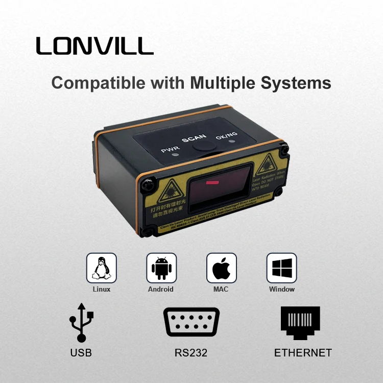 Customized Industrial Long Distance Ethernet TCP/IP 1D Laser Barcode Scanner Fixed Mount Barcode Reader