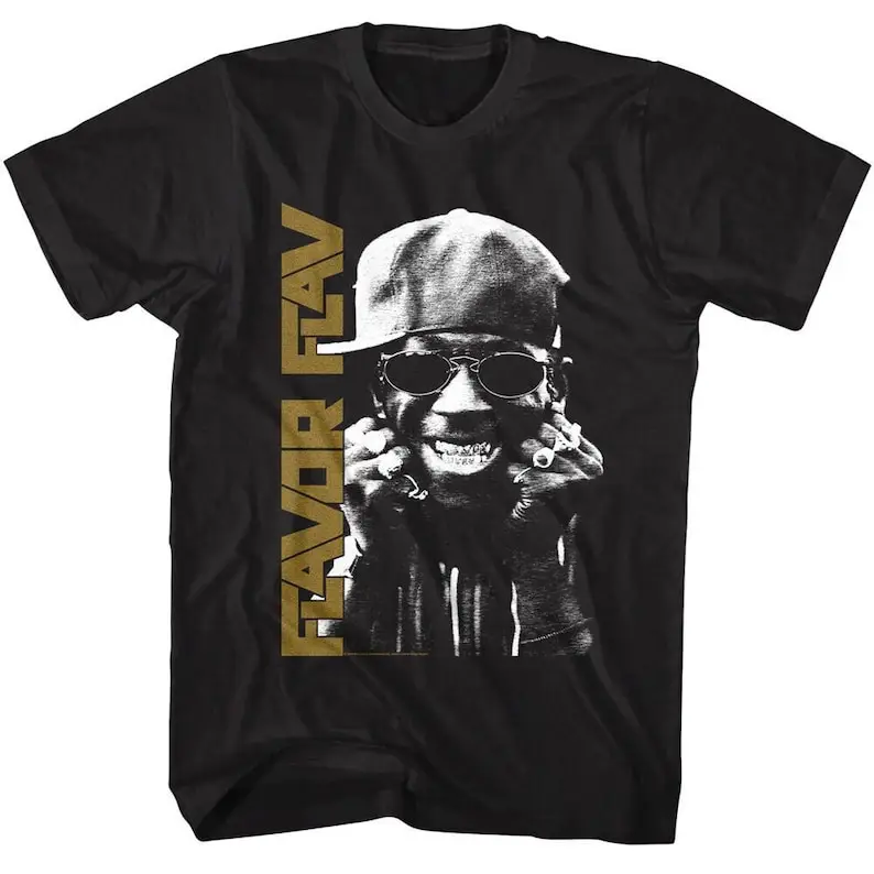 

FLAVOR FLAV T-Shirt Grill Smile Rap Hip-Hop Big and Tall Shirts