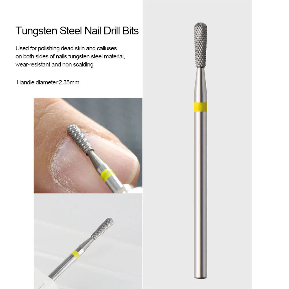 1Pcs Carbide Tungsten Steel Nail Drill Bits Milling Cutter For Dead Skin Calluses Burrs Remove Drill Bits Accessory