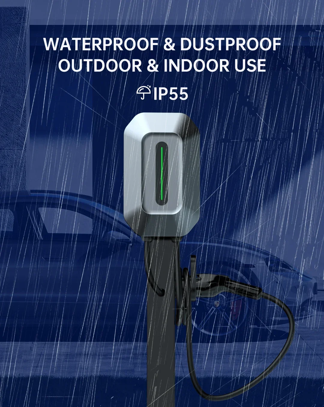 Type 2 EV 22KW Charging Pile 32A Wallbox Electric Vehicle Charger Household With 5m Cable WIFI RFID APP AC Charging Station OEM