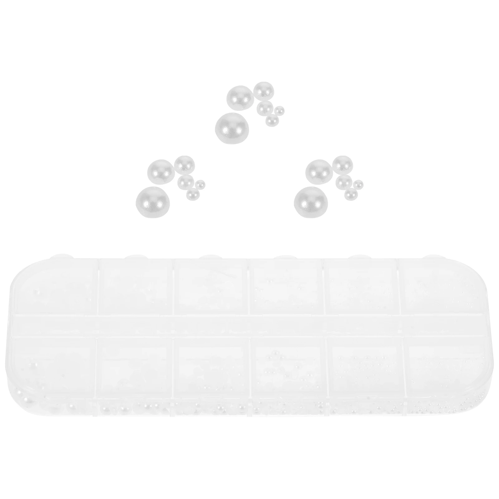 

1 Box White Nail Charms Pearls Set Half Round Flatback Plastic Beads DIY Manicure Nails Decoration Nail Art Pearls