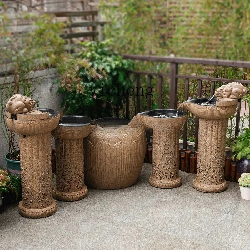 BJ-22  Courtyard Flowing Water Fish Pond Landscape Outdoor Garden Landscaping Fish Tank Circulating Water Fountain Ornament