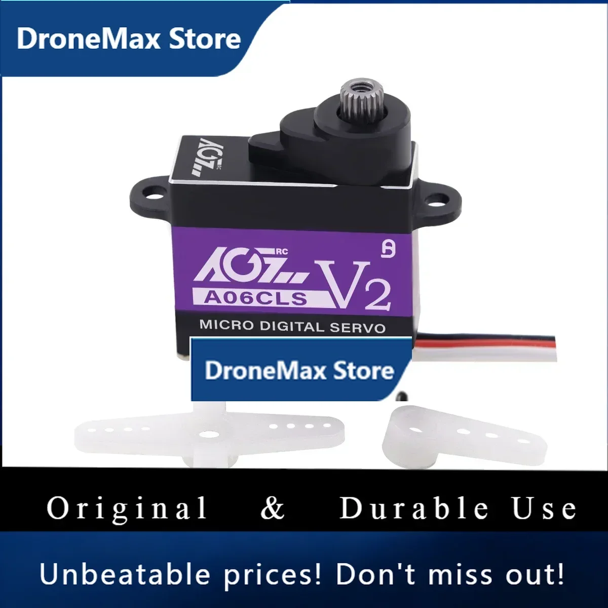 DroMaAGFRC A06CLS V2 CNC 20T HV 7g Titanium Gear 3.0KG 0.052Sec Super Fast Programmable Micro Servo For Mini Car GLR GLA MRZ Air