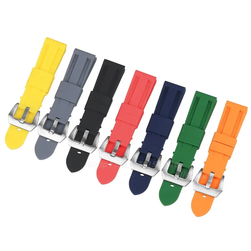 Силиконовый ремешок для часов Panerai PAM, резиновый браслет, сменный ремешок для умных часов 20 мм, 22 мм, 24 мм, 26 мм, аксессуары для часов