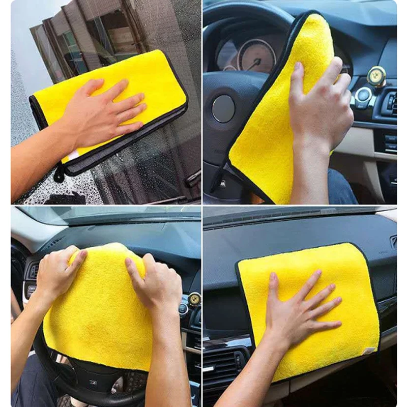 1/2/3/5Pcs Car Wash Microfiber Towel 30x30CM 600GSM Car Cleaning Drying Cloth Hemming Car Care Cloth Detailing Car Wash Towel