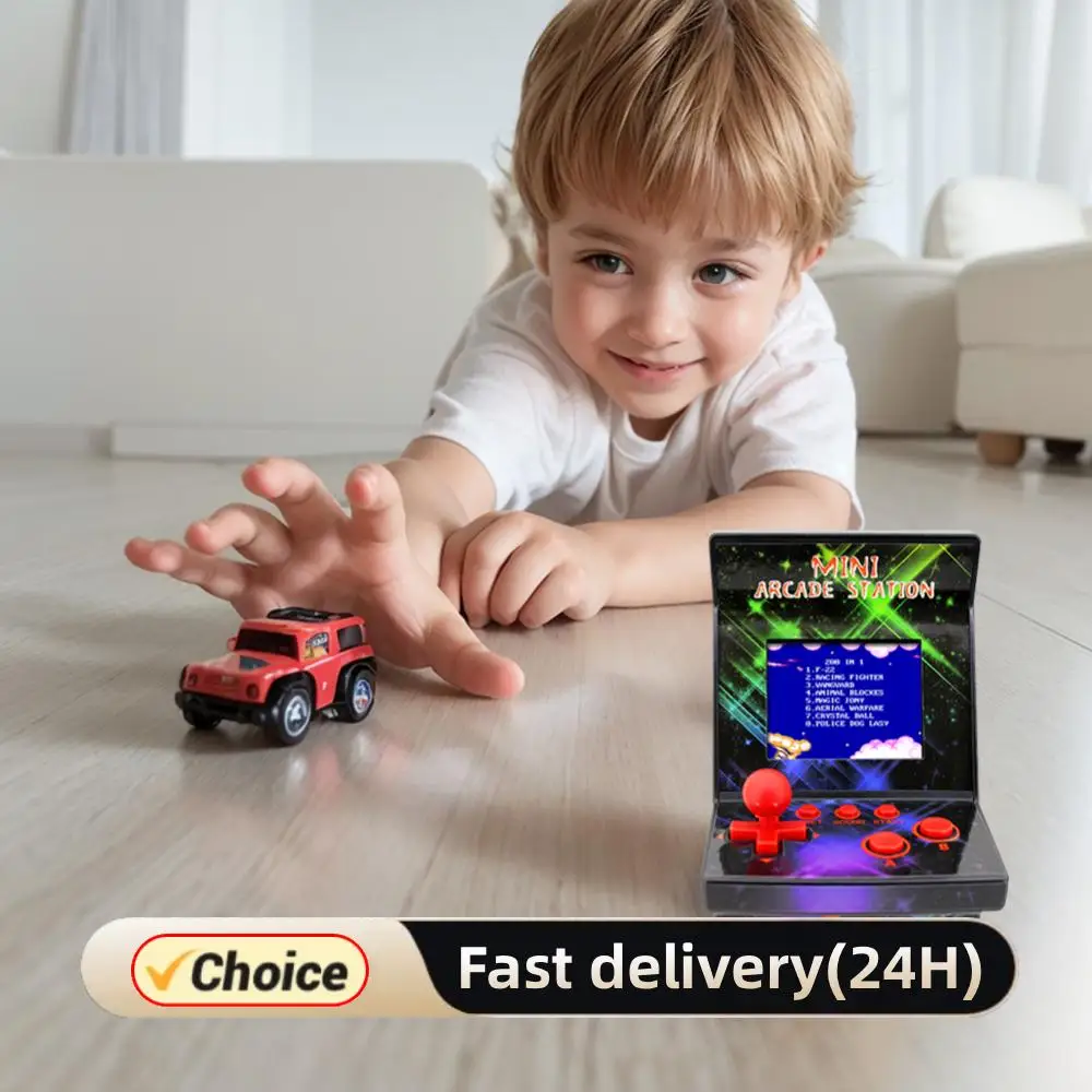 

8-битная портативная игровая консоль в стиле ретро, встроенная 200 классических игровых автоматов, ностальгическая консоль с экраном 2,5 дюйма для детей