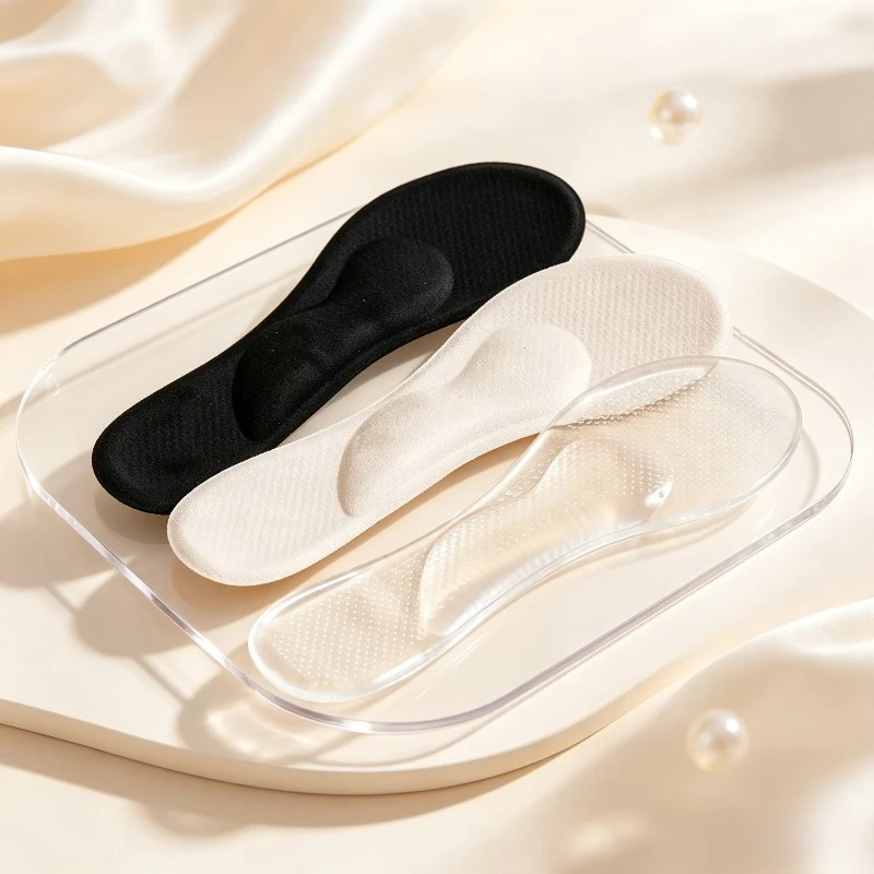 Silicone Suede Forefoot Insoles Self Adhesive Anti Slip Arch Support Invisible Foot Pads for High Heels Sandals