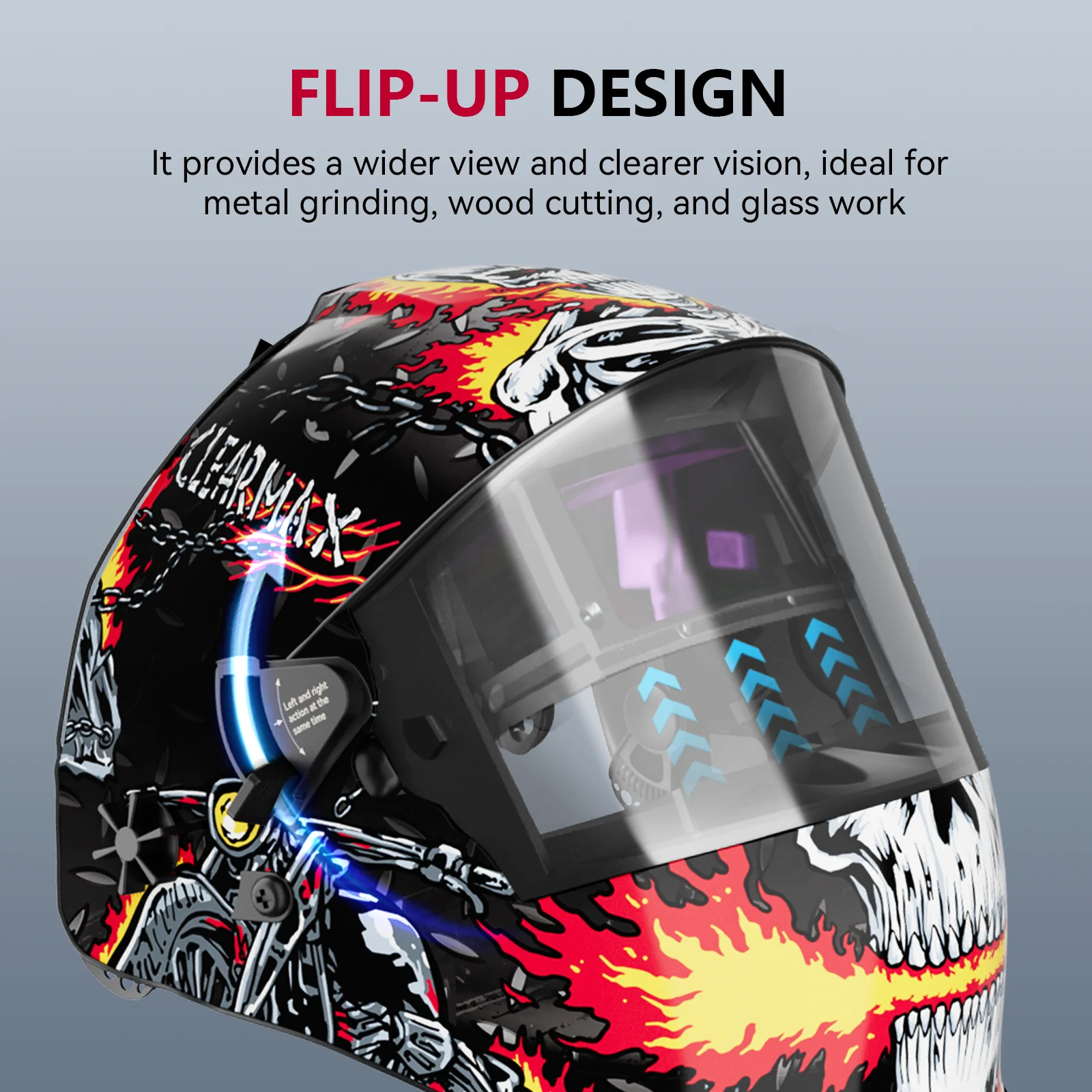 ARCCAPTAIN Flip Up Design Welding Helmet Large View Auto Darkening Ture Color Solar Powered Welding Mask For MIG TIG ARC Welder