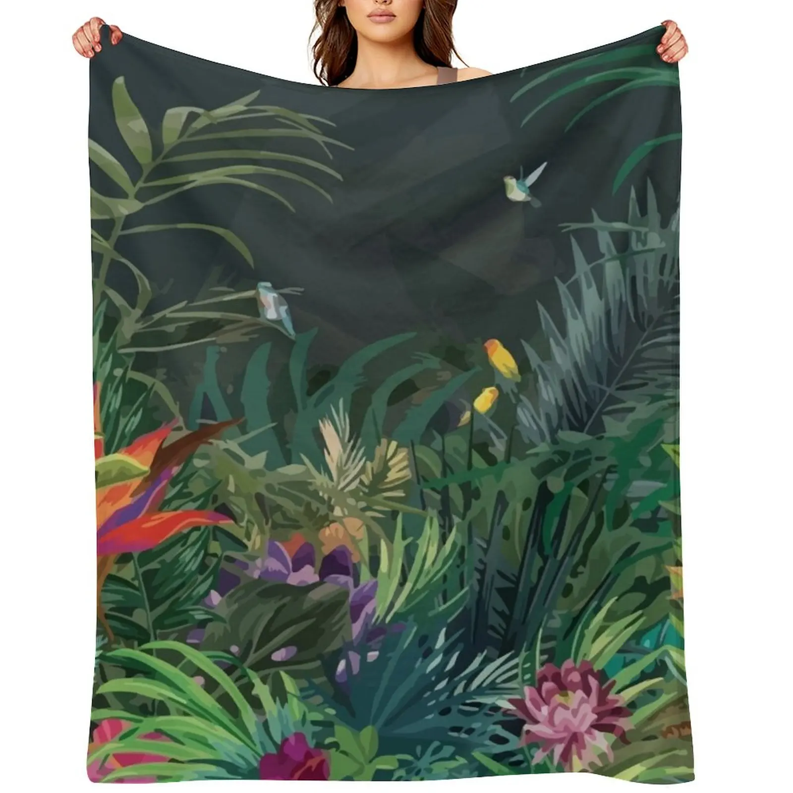 

Midnight Rainforest I Throw Blanket Sofas Plush Flannel For Decorative Sofa Blankets