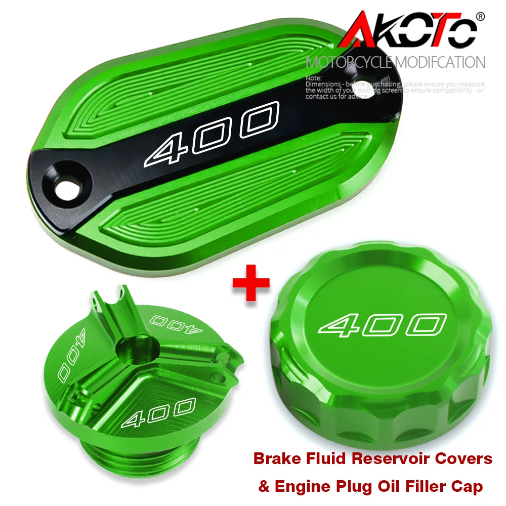 Motorcycles Brake Fluid Reservoir Covers & Engine Plug Oil Filler Cap For Kawasaki Ninja400 Z400 NINJA Z 400 EX400 2017-2025