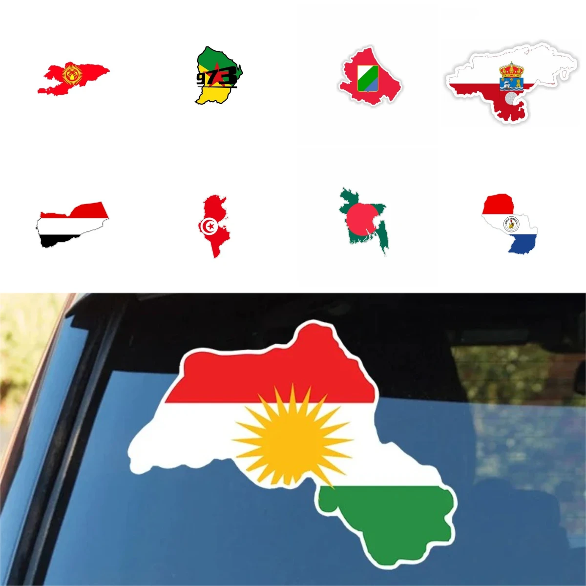 

Custom World Map Vinyl Car Stickers - Waterproof Decals for Cars/Motorcycles - Durable Easy Install
