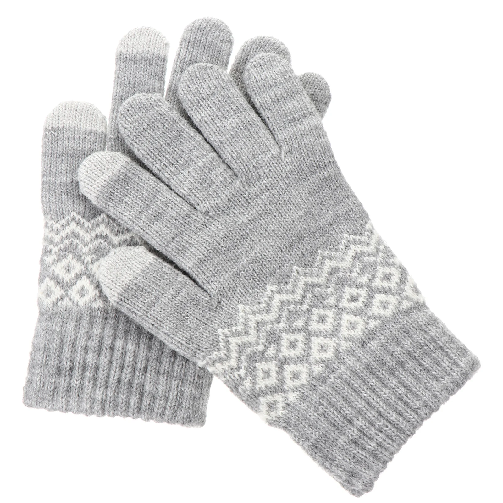 

1Pair Thickened Touchscreen Winter Gloves Warm Knitted Breathable Anti-Skid Unisex Cold Weather Gloves for Men Women Cycling