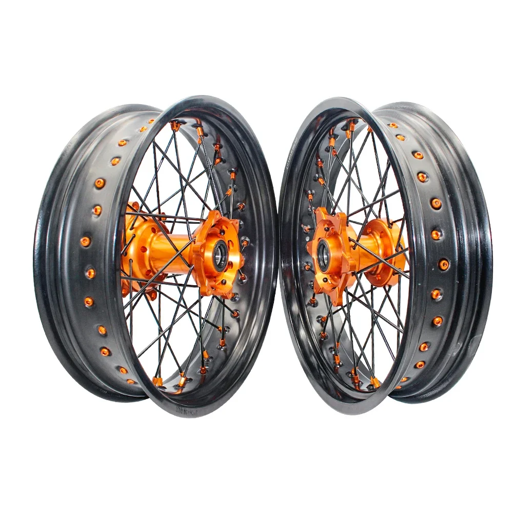 17 Inch Front Motorcycle Spoke Wheels Supermotor Wheel Rims