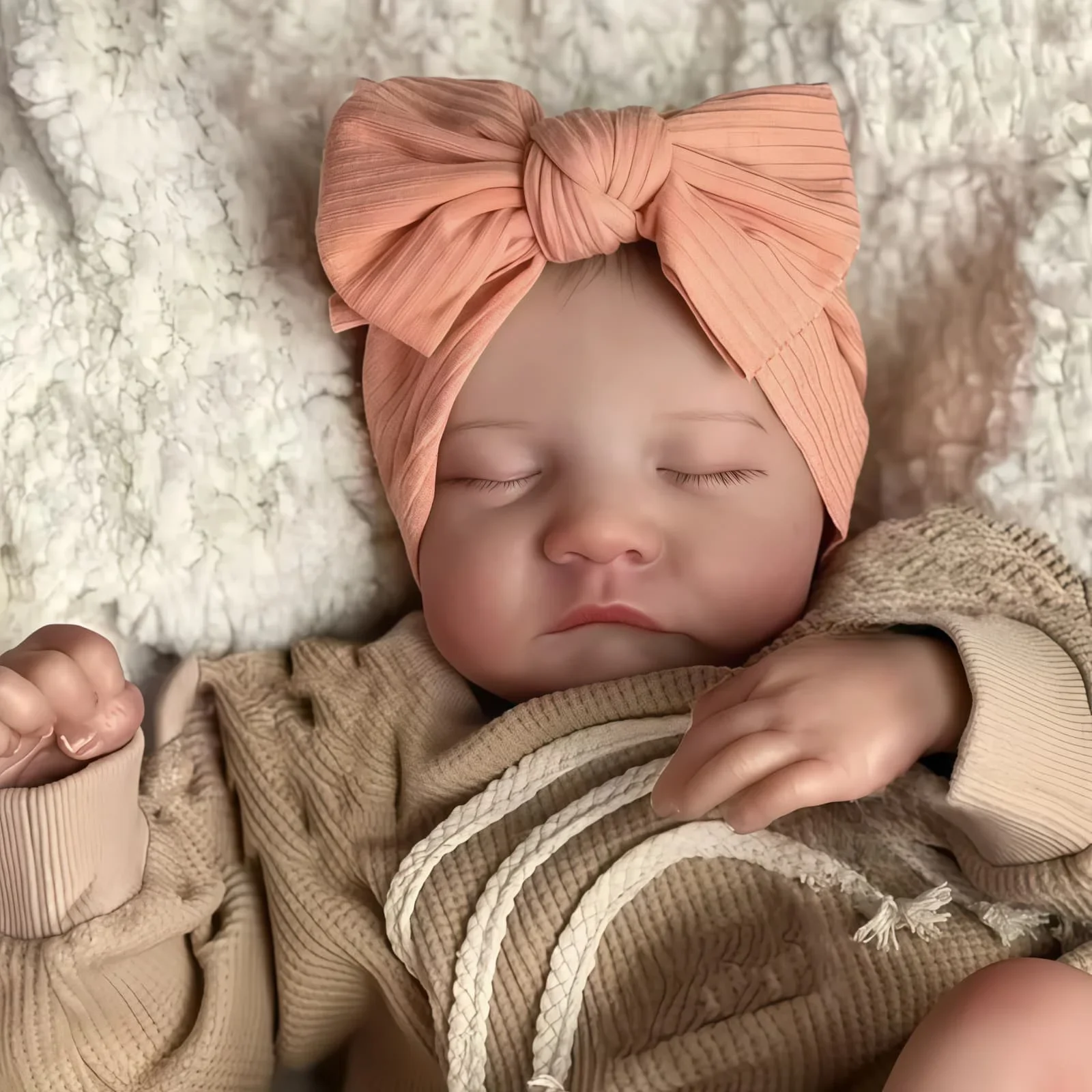 Risbecko lebensechte 43 cm fertige wiedergeborene Puppe, wie eine echte handgefertigte Kunstpuppe für Babys, 3D-bemalte Haut mit sichtbaren Adern, Vinyl-Gliedmaßen