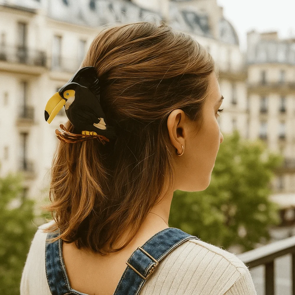 

Персонализированные милые заколки для волос с уксусной кислотой, ворона, дятел, заколка для волос в виде птицы, креативная заколка для волос в виде мультяшного животного, акулы, путешествия