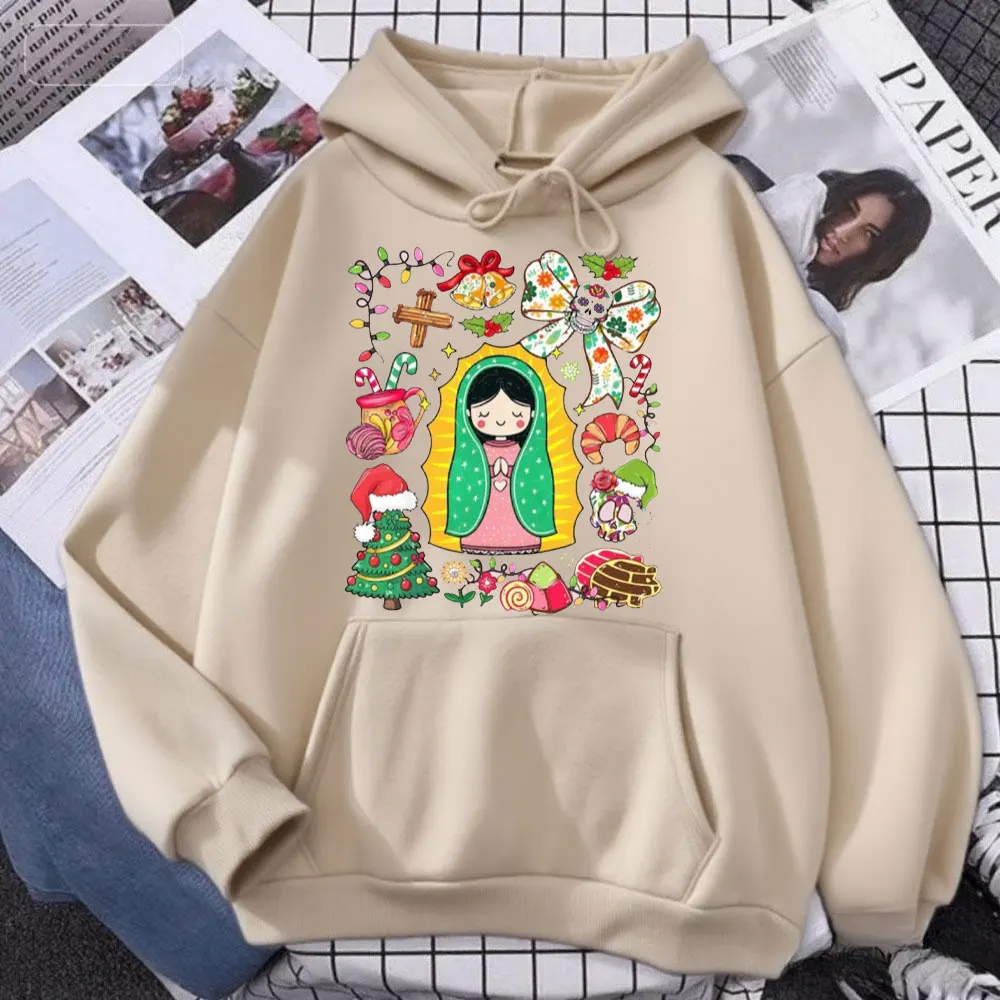 É abuelita e pan dulce temporada moletom com capuz roupas de inverno feminino design de natal mexicano tis a temporada concha pulover