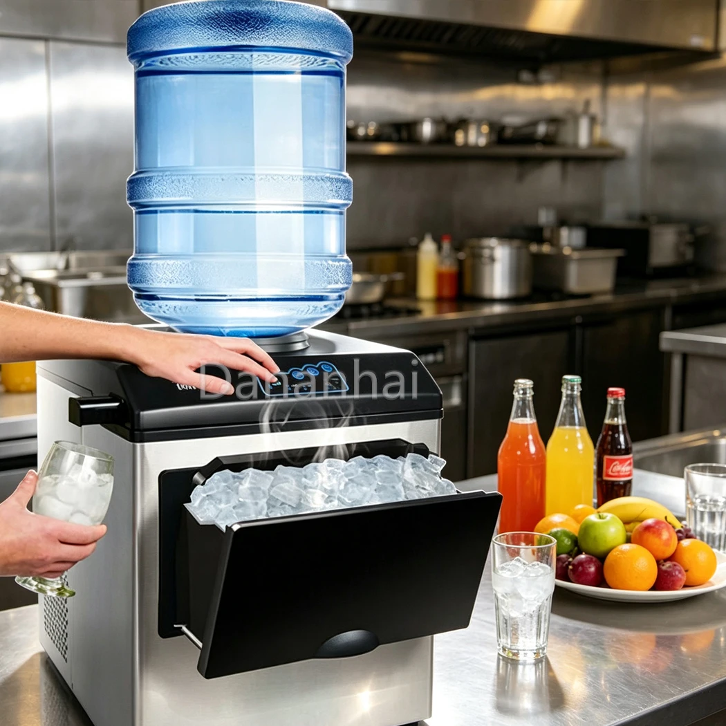 Ice Cube Maker Machine Portable Countertop Ice Maker For Cafe Home Bar Daily Ice Production Work