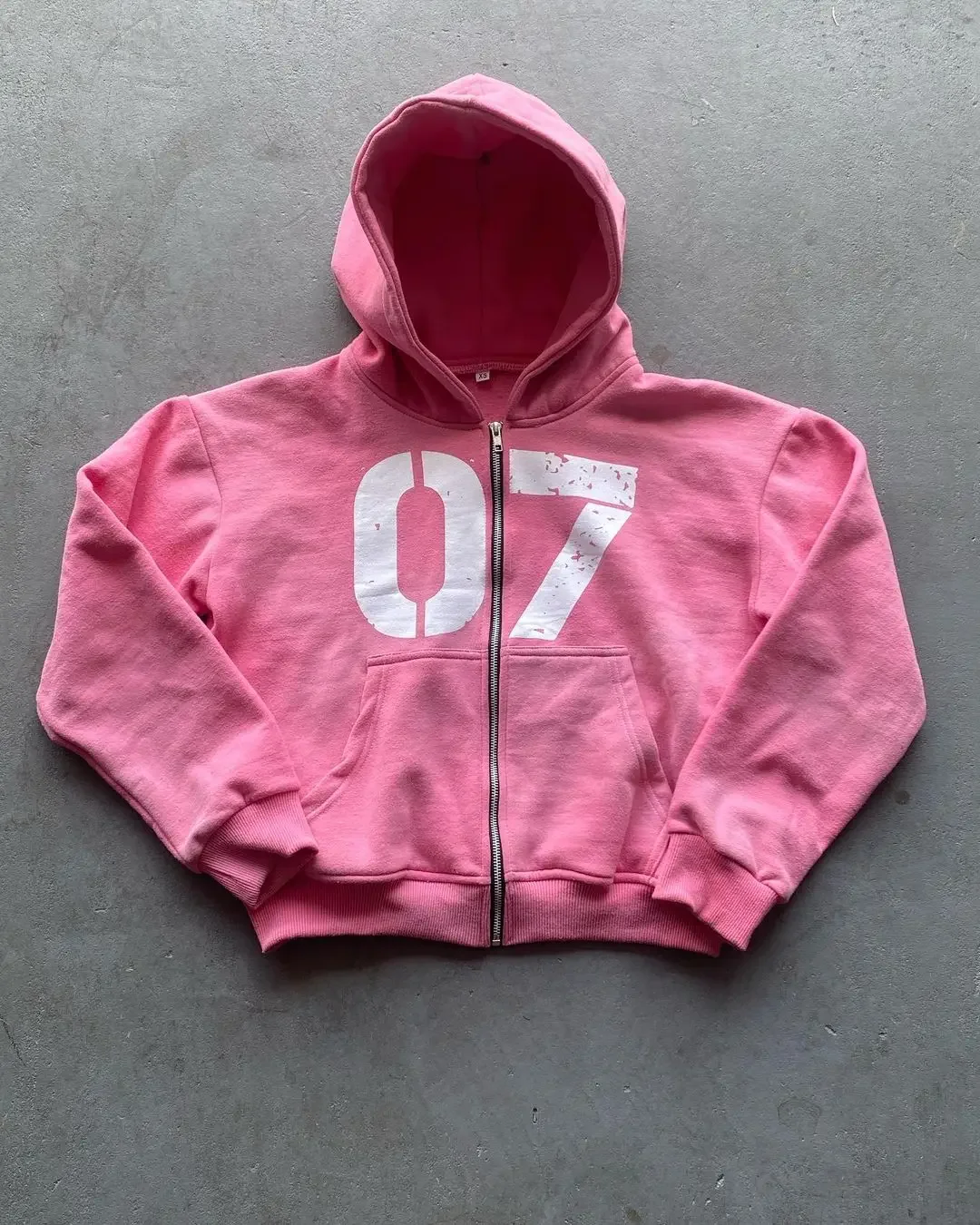 Y2k Pink grunge oversized sweatshirt zip up hoodie Letter printing hoodies women goth tops harajuku New streetwear clothes