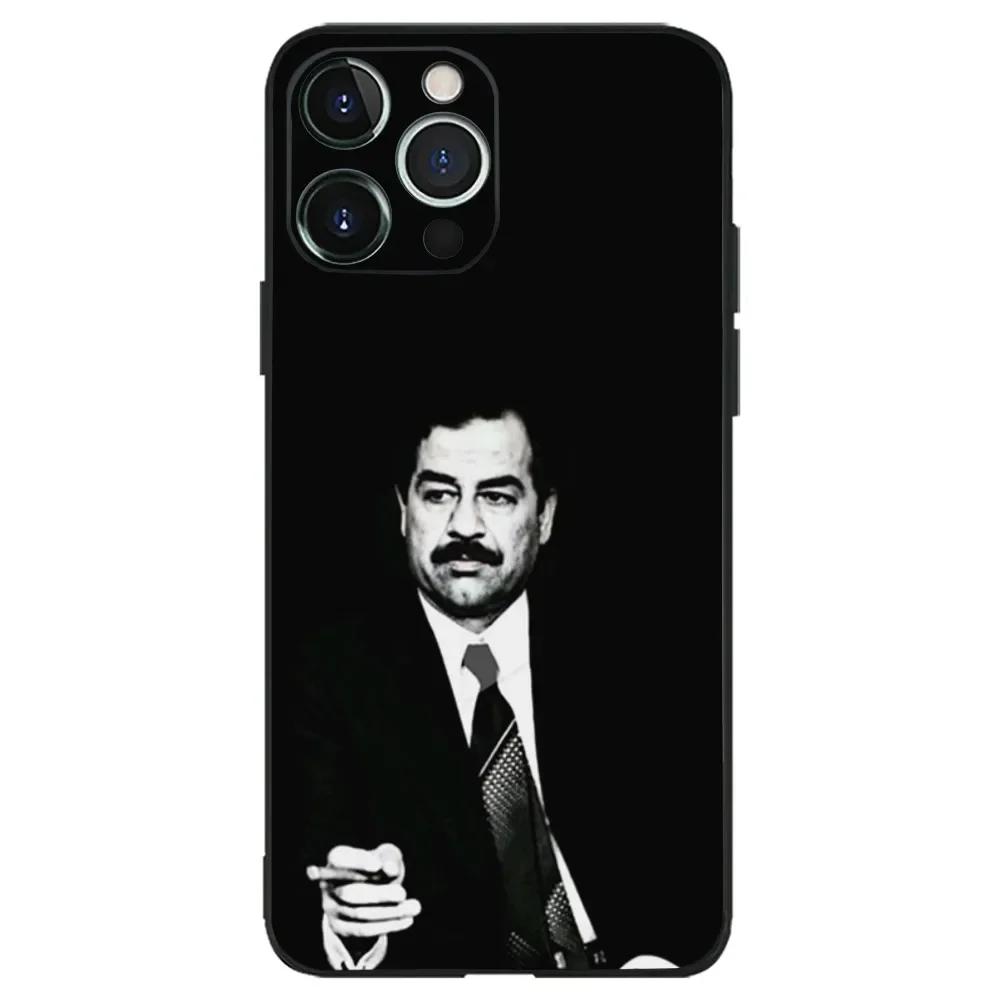 S-Saddam Hussein Iraq Arabic Phone Case For iPhone 16,15,14,13,12,11,Plus,Pro Max,XS,X,XR,SE,Mini,8,7 Soft Silicone Black Cover