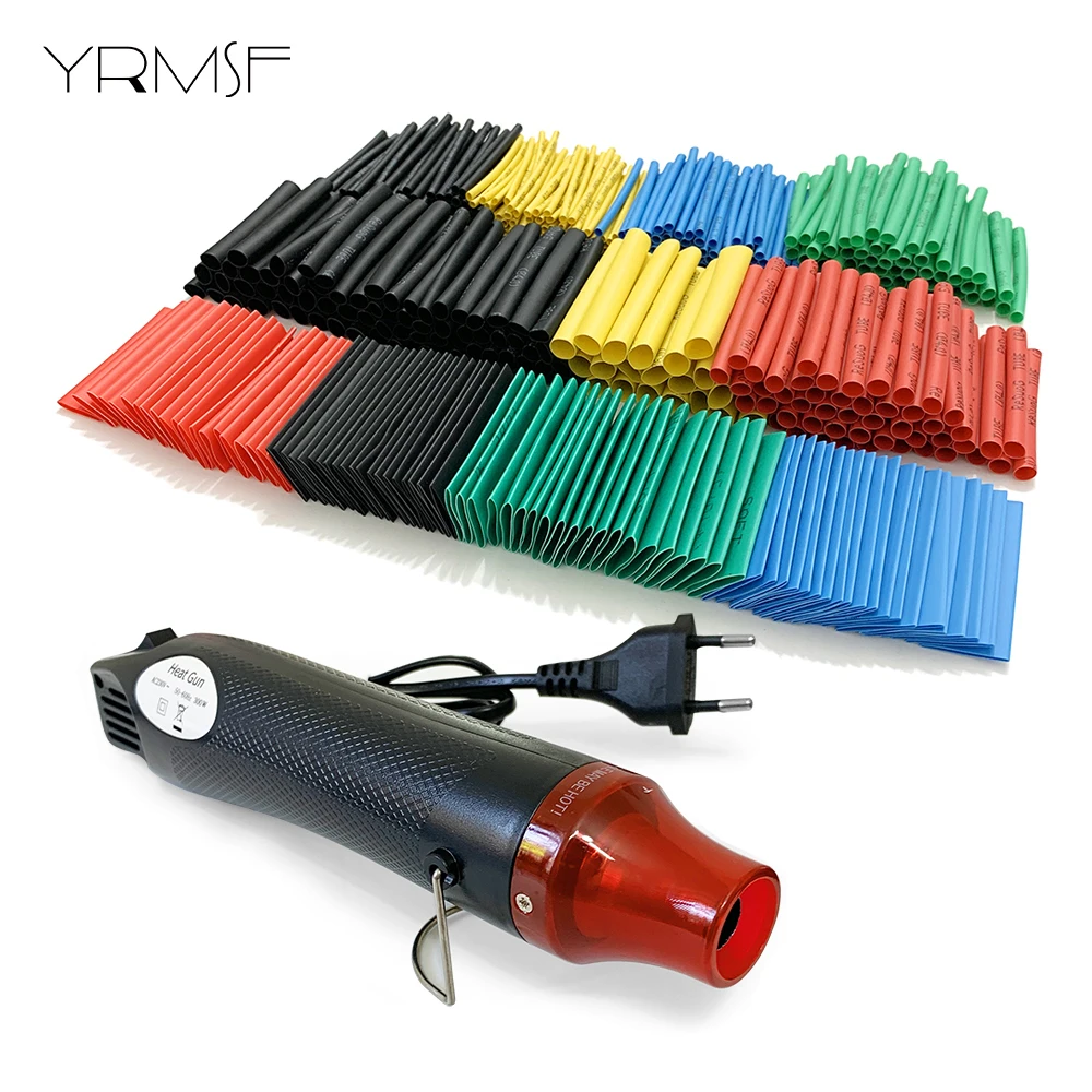 Heat Shrink Tube Electrical Wire Cable Repair Kit Insulation Cable Sleeves Waterproof 2:1 Sleeving Tubing Set with Hot Air Gun